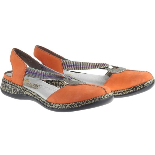 Sabots Rieker Femme 46362 - Cuir Lisse - Semelle Confort - Sans Fermeture - Tige Cheville - Made In Tunisie