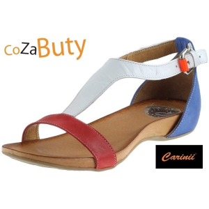 Sandały Carinii B2126 -875 Biało-Niebieskie