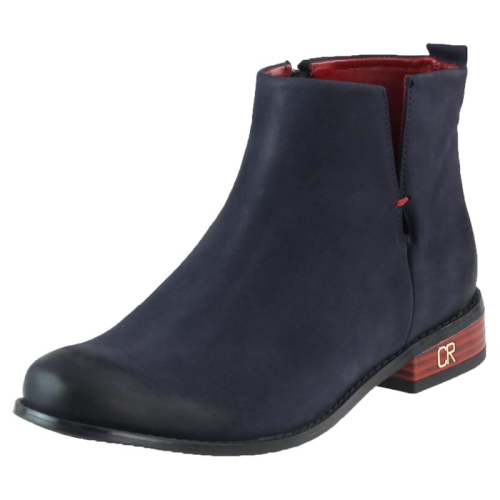 Botki Carinii 4342 Granatowe/czerw.obcas